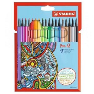 Pen 68 Stabilo scatola 18 pezzi