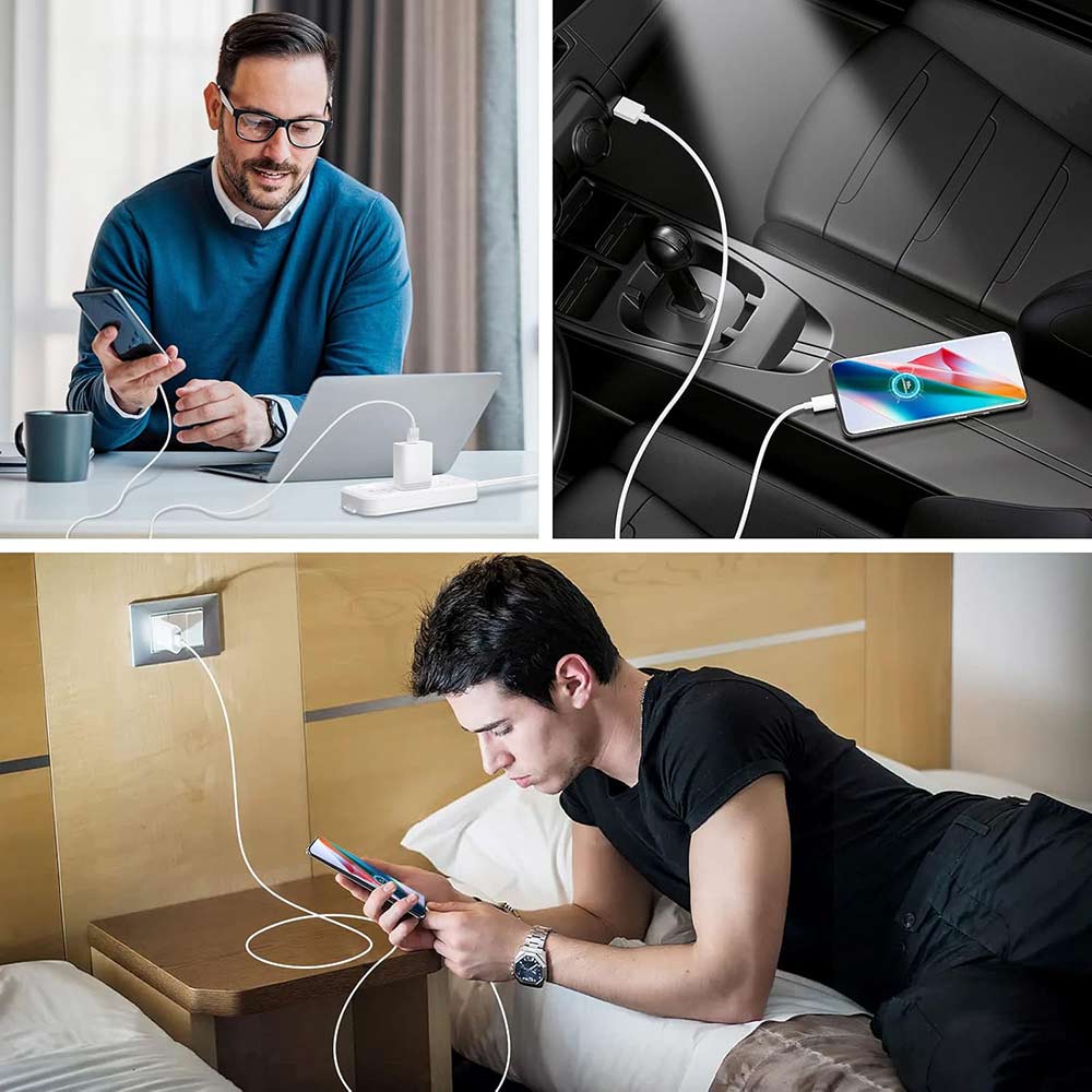 Kit caricabatterie usb microusb per tablet smartphone 1 metro bianco - immagine 5