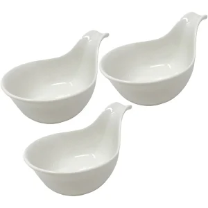 Set 3 ciotole a cucchiaio in ceramica per aperitivi salse finger food