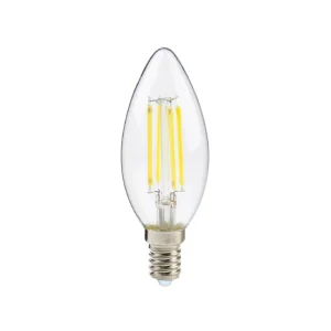 Lampadina led filamento vetro forma candela E14 4W 6500k 3000k 4000k