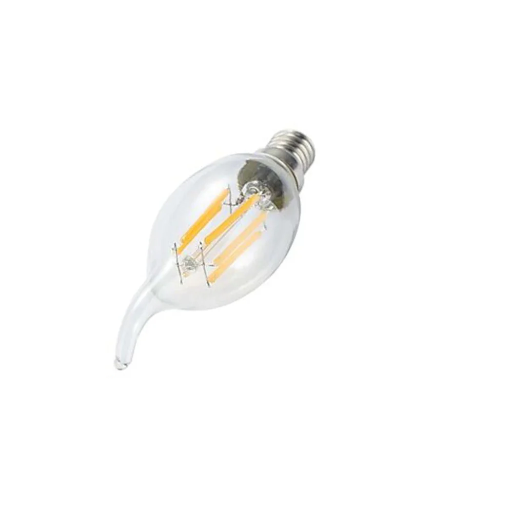 Lampadina LED vetro filamento 4 watt colpo di vento E14 luce - immagine 7