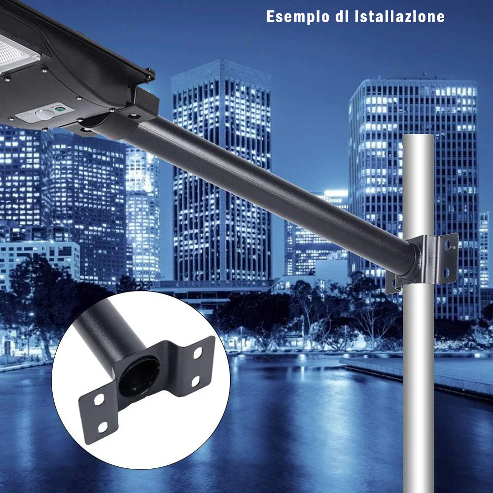 Staffa supporto per lampioni stradale da muro palo in metallo 45 cm - immagine 3
