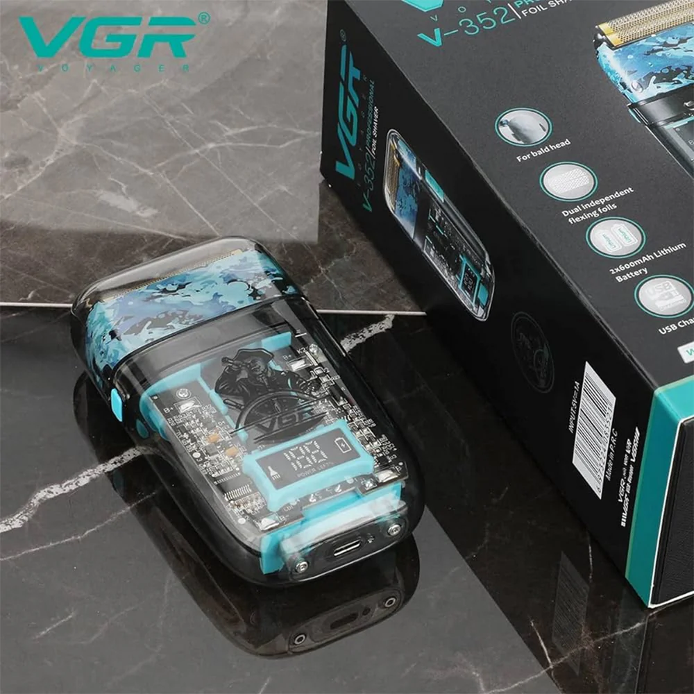 Rasoio VGR FOIL SHAVER barba corpo impermeabile IPX5 con display 352 - immagine 4