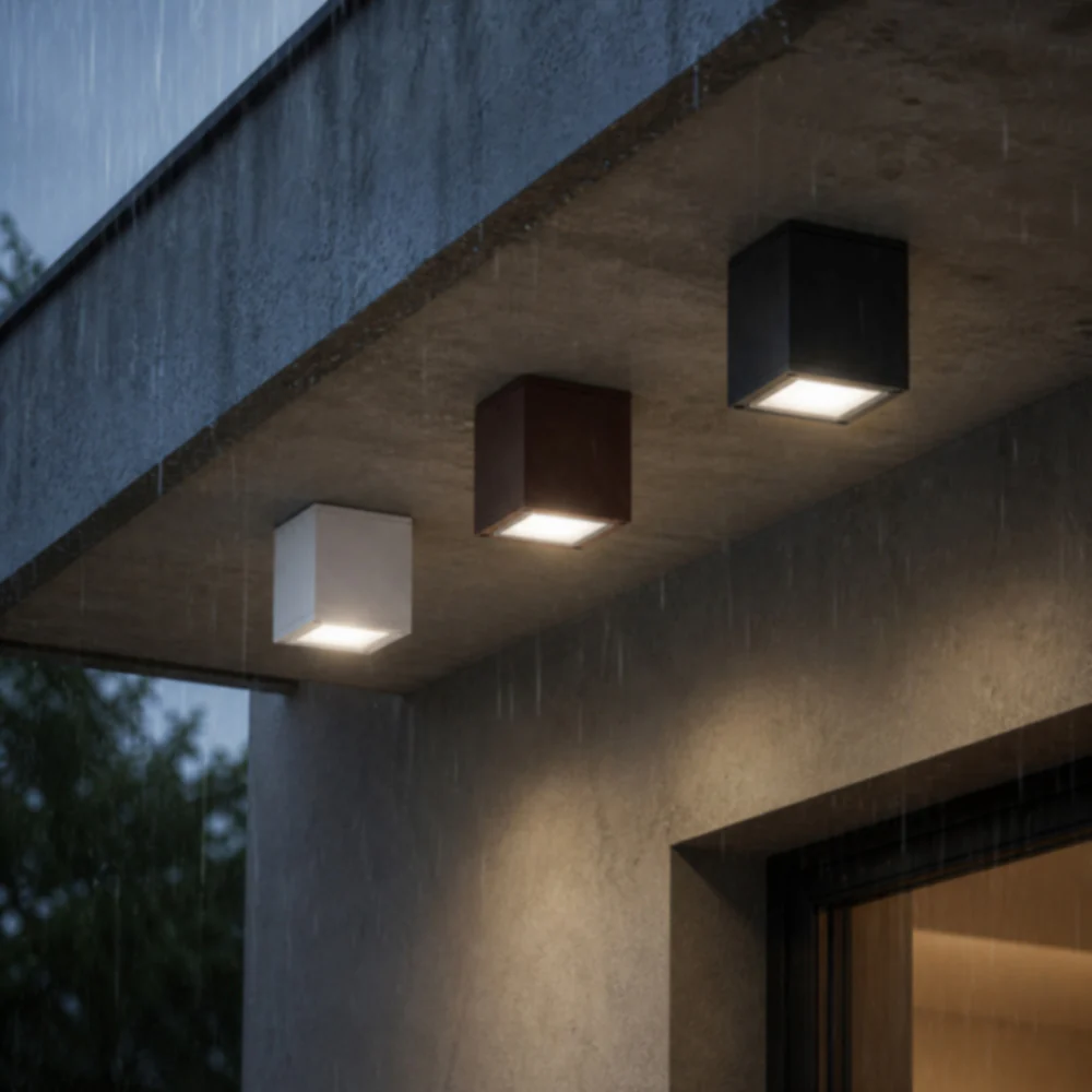 Applique soffitto a cubo esterno GU10 per balcone terrazzo IP54