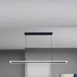 Lampadario LED 70 watt nero dimmerabile con telecomando 3 colori luce