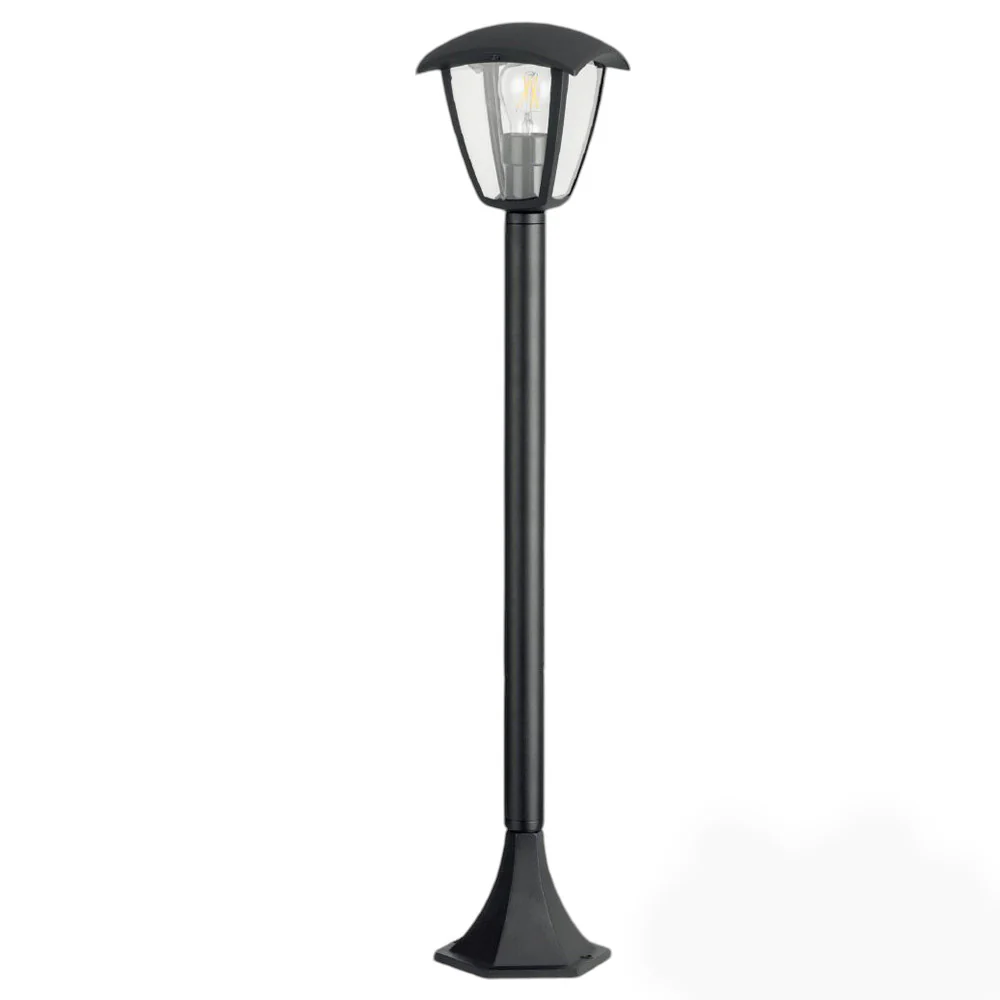 Lampione giardino 86 cm lanterna con attacco E27 grigio e bianco IP44 - immagine 3