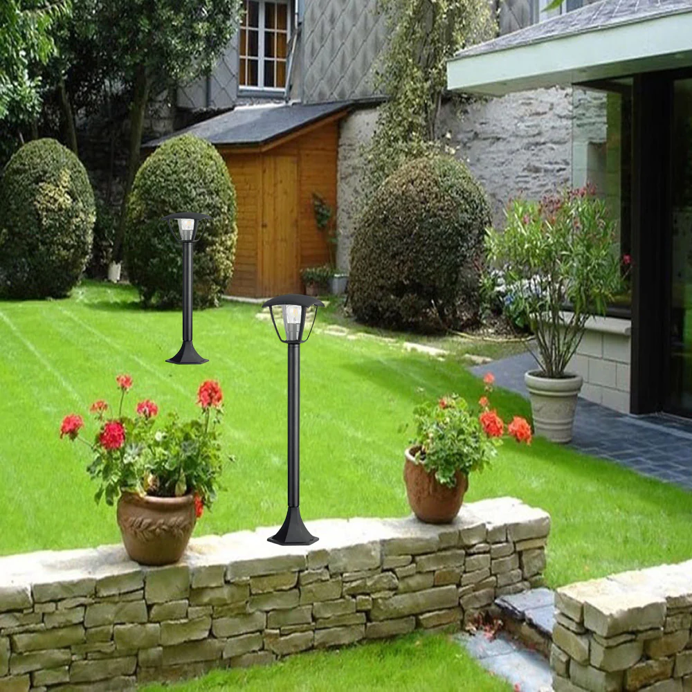 Lampione giardino 86 cm lanterna con attacco E27 grigio e bianco IP44 - immagine 5