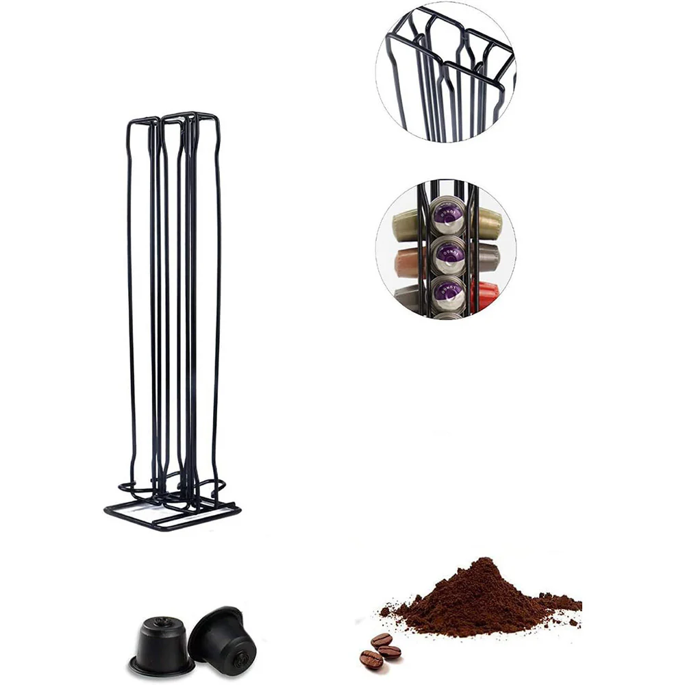 Porta capsule dispenser verticale per 40 capsule di caffè in metallo - immagine 4