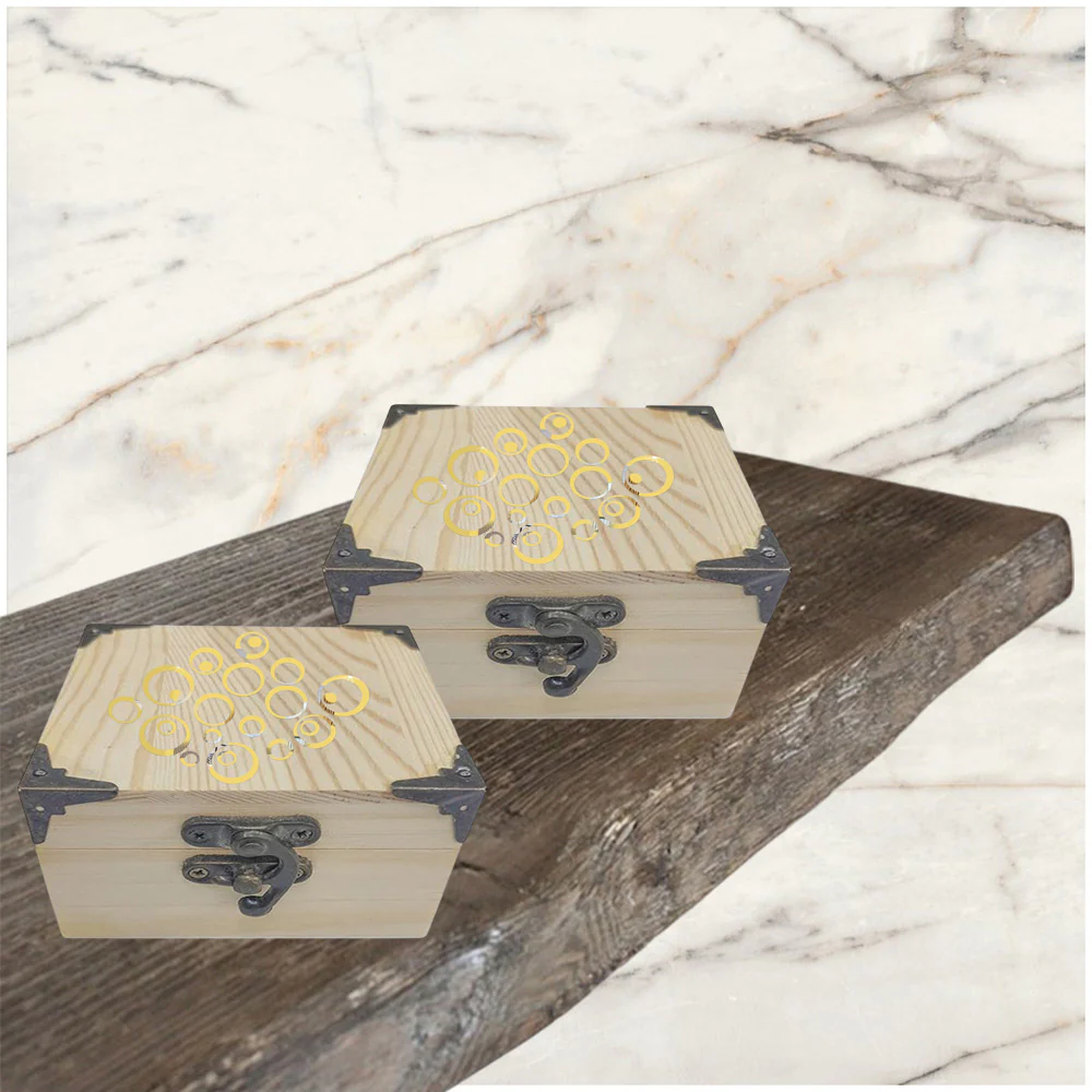 Scatola in legno x decoupage 2 pezzi con chiusura a clip portaoggetti - immagine 3